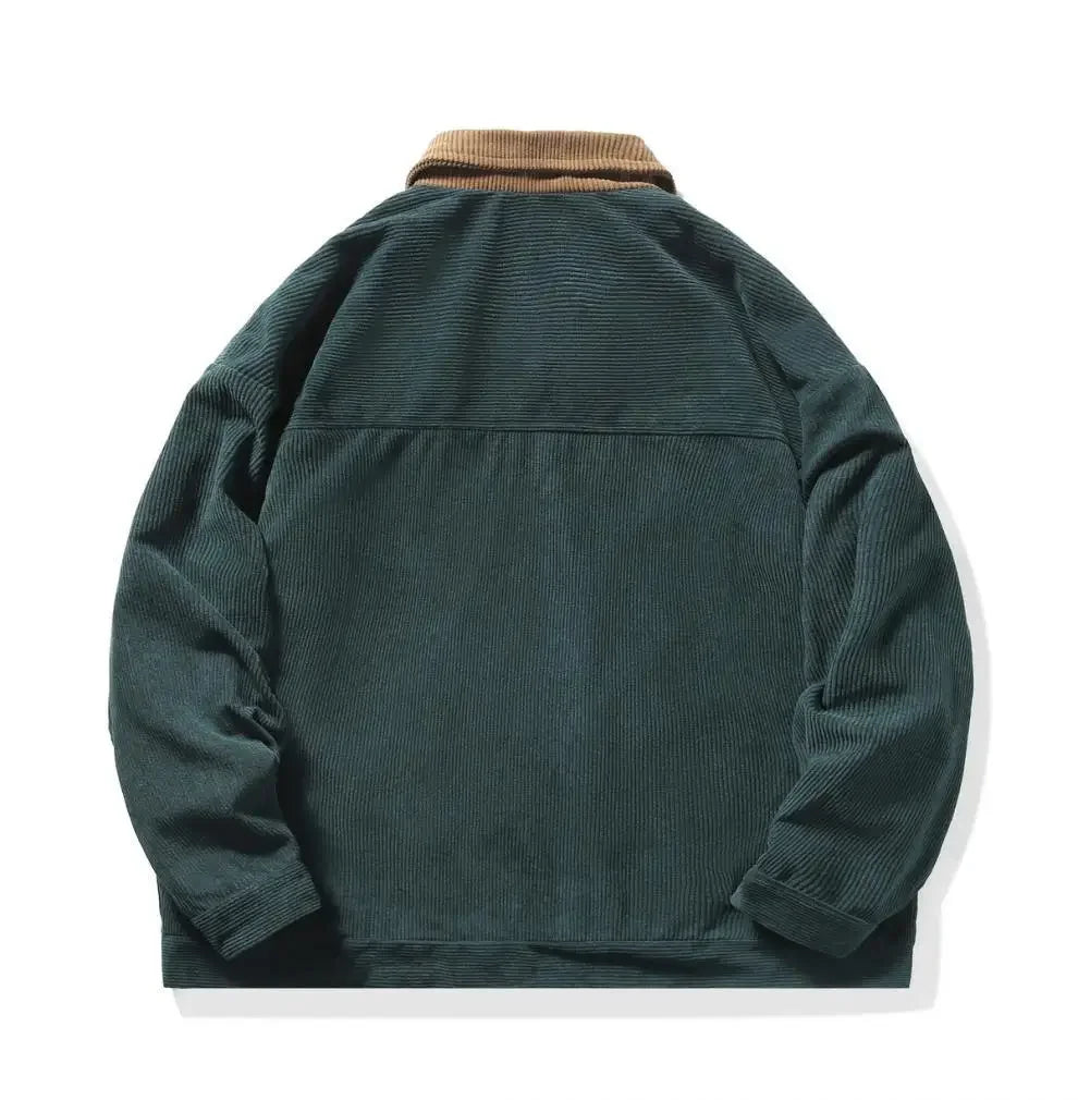 Herre Corduroy Jakke med Farveblok 3