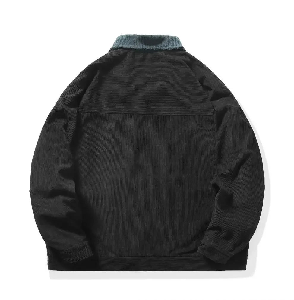 Herre Corduroy Jakke med Farveblok 5