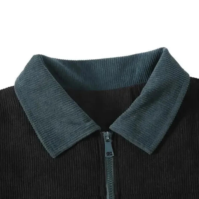 Herre Corduroy Jakke med Farveblok 6