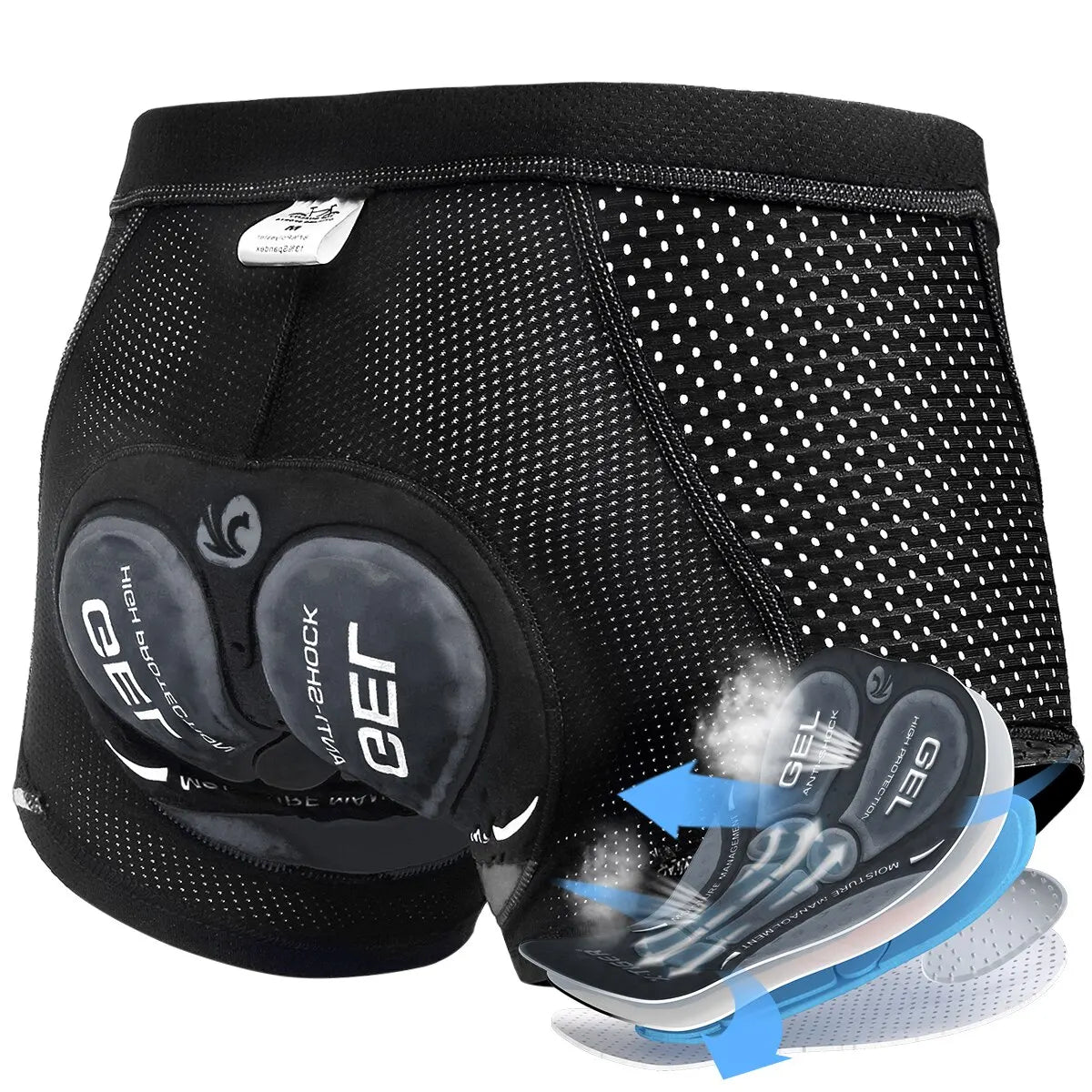 Herre Cykelshorts 5D Gel Polstring Letvægts Åndbart Materiale 0