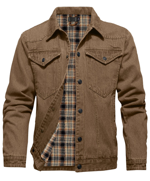 Herre Denim Jakke Flannel Foring 0
