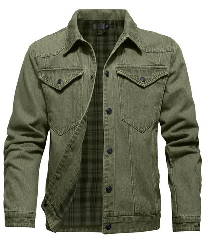 Herre Denim Jakke Flannel Foring 2