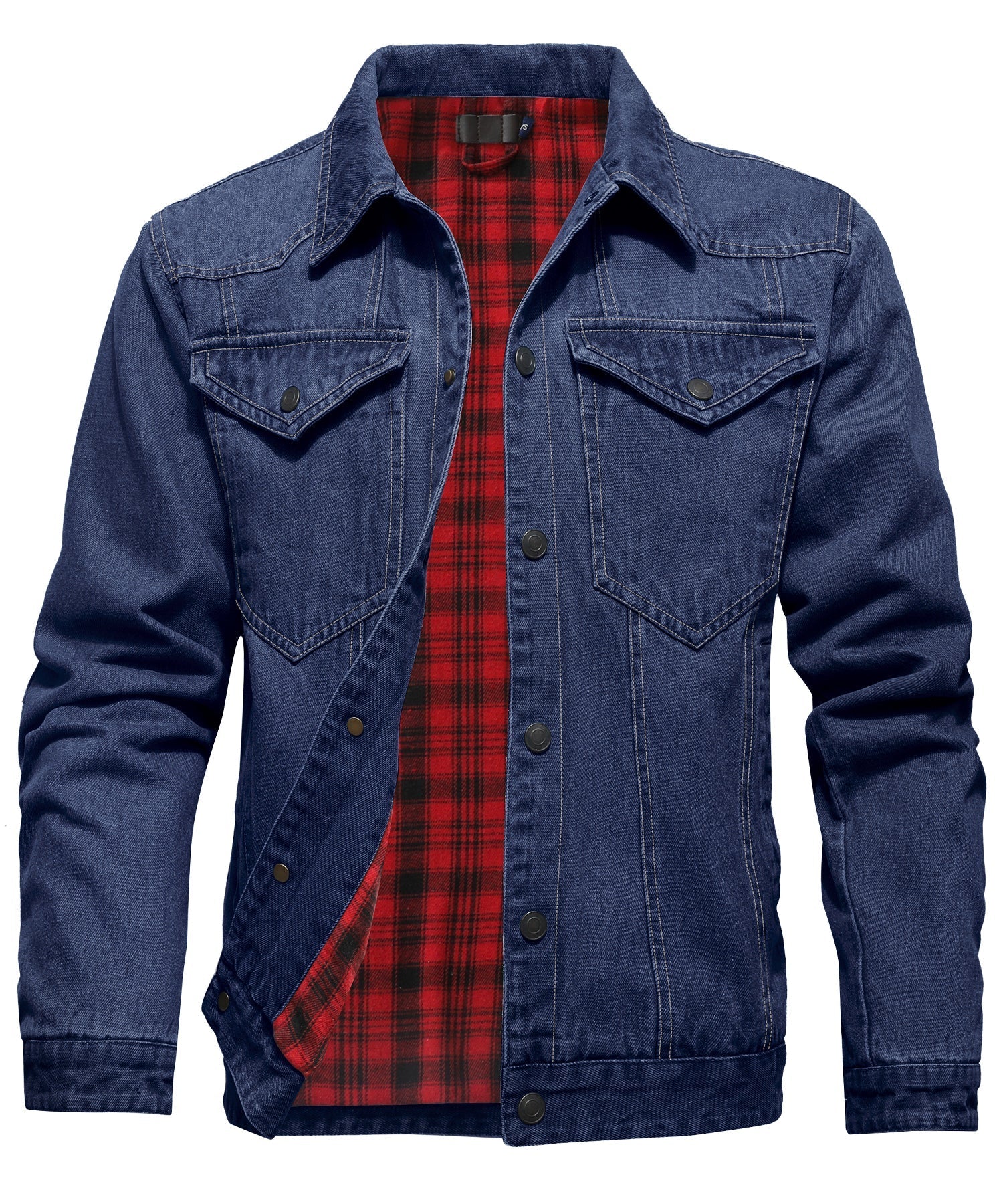 Herre Denim Jakke Flannel Foring 3