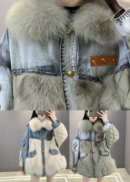 Herre Denim Jakke med Patchwork Design 4