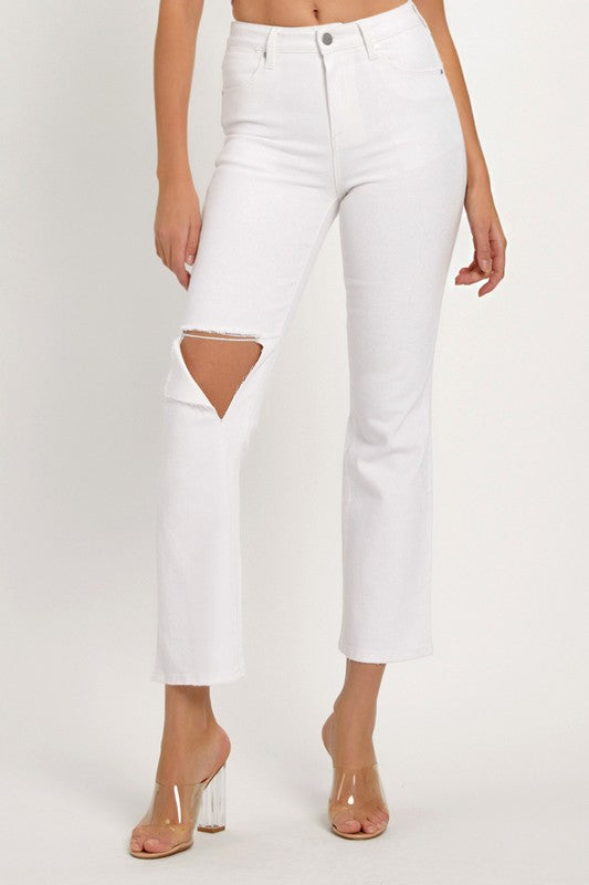 Herre Denim Jeans Distressed Hvid 1