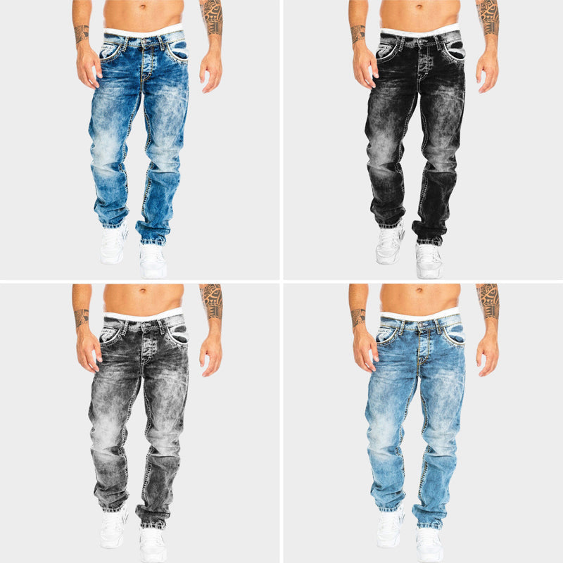 Herre Denim Jeans Urban Stil 4