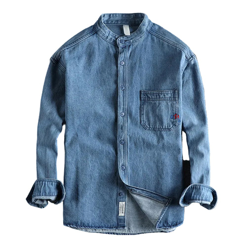 Herre Denim Skjorte Vasket 0