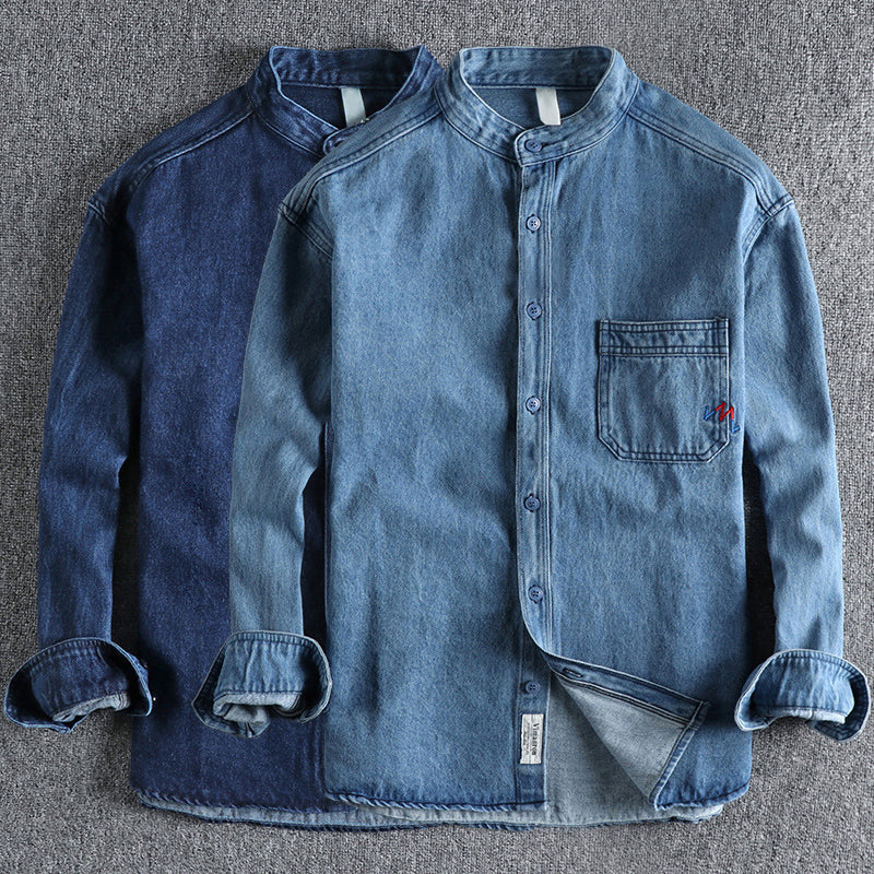 Herre Denim Skjorte Vasket 2