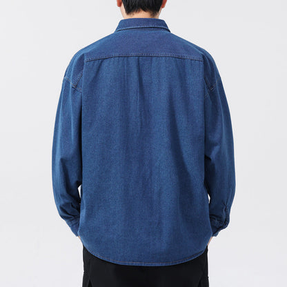 Herre Denimskjorte Overdimensioneret Stil 2