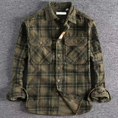 Herre Flannelskjorte med Klassisk Plaid Design 1