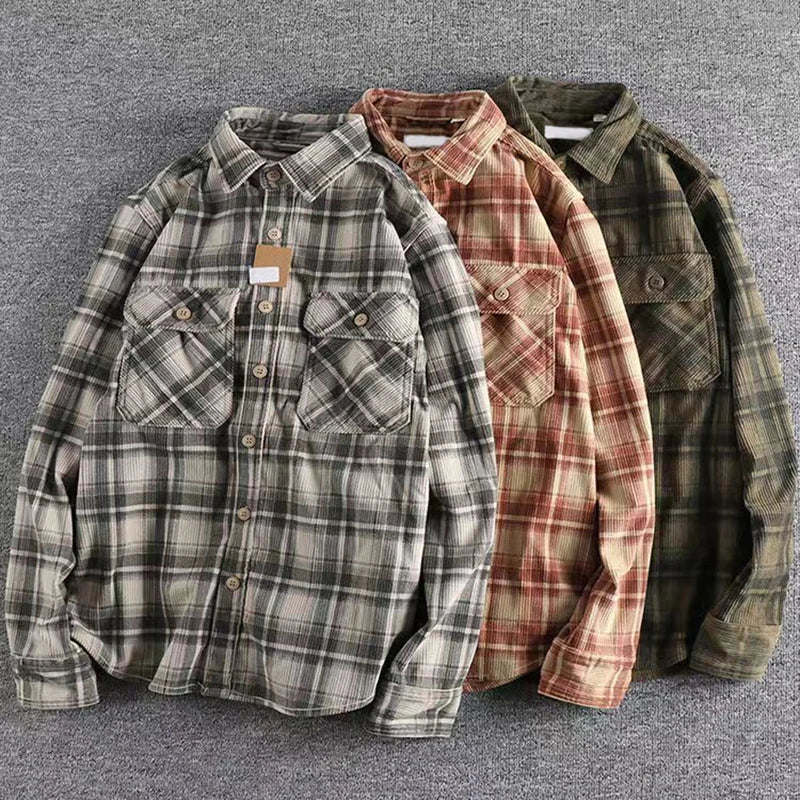 Herre Flannelskjorte med Klassisk Plaid Design 4