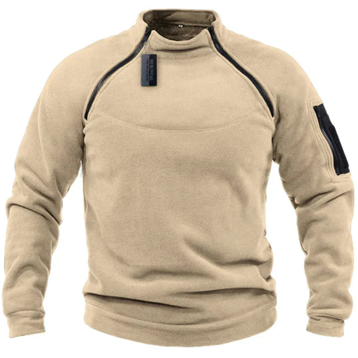 Herre Fleece Pullover med Lynlås 0
