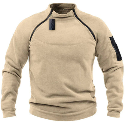 Herre Fleece Pullover med Lynlås 0