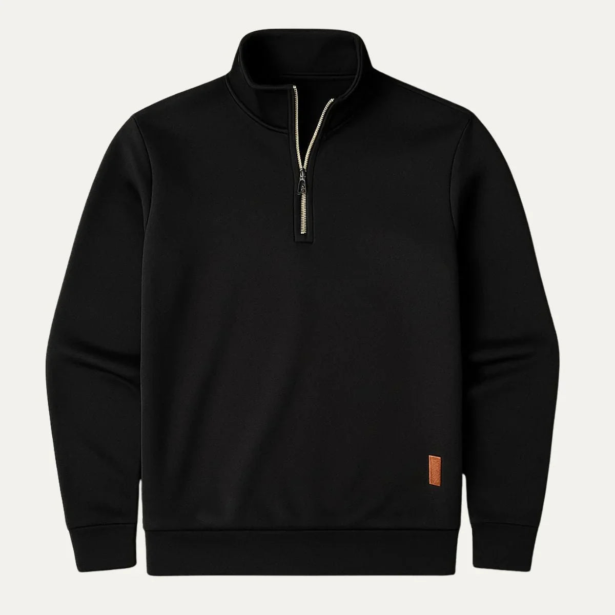 Herre Fleecetrøje med Halv Lynlås og Struktureret Design 4