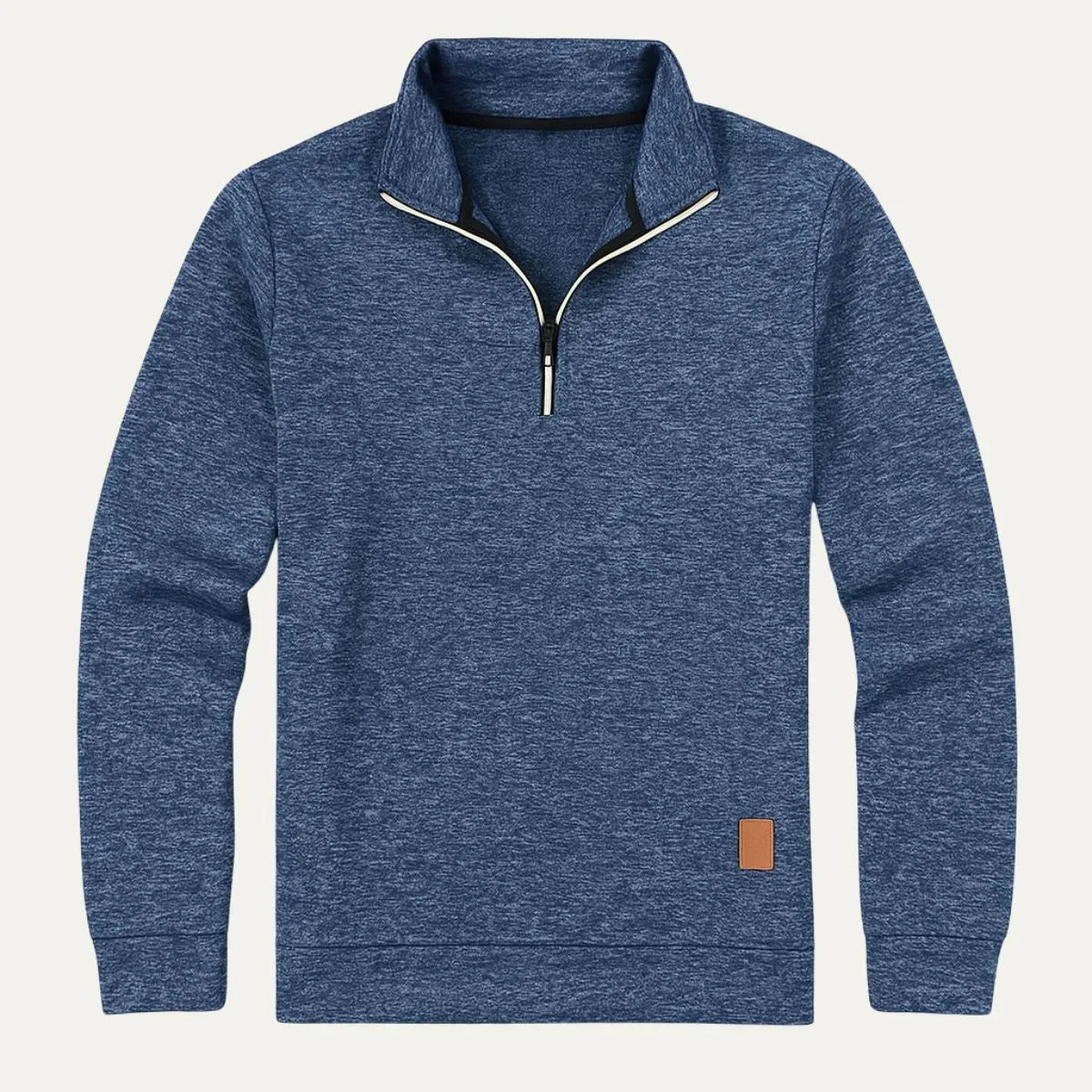 Herre Fleecetrøje med Halv Lynlås og Struktureret Design 5