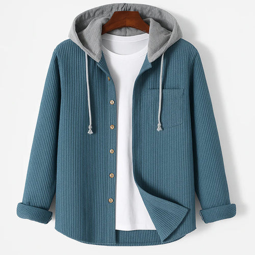 Herre Hætte Overshirt i Fløjl 0