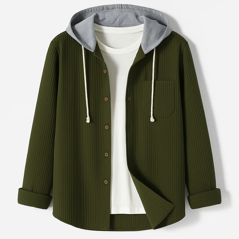 Herre Hætte Overshirt i Fløjl 2