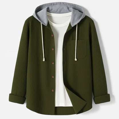 Herre Hætte Overshirt i Fløjl 2