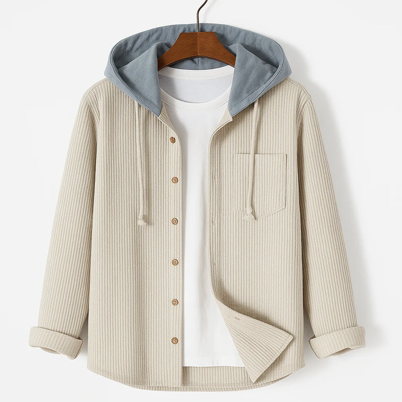Herre Hætte Overshirt i Fløjl 3