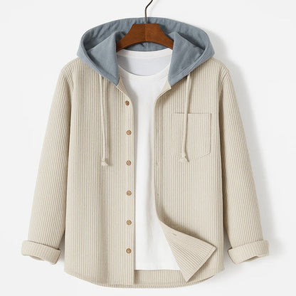 Herre Hætte Overshirt i Fløjl 3