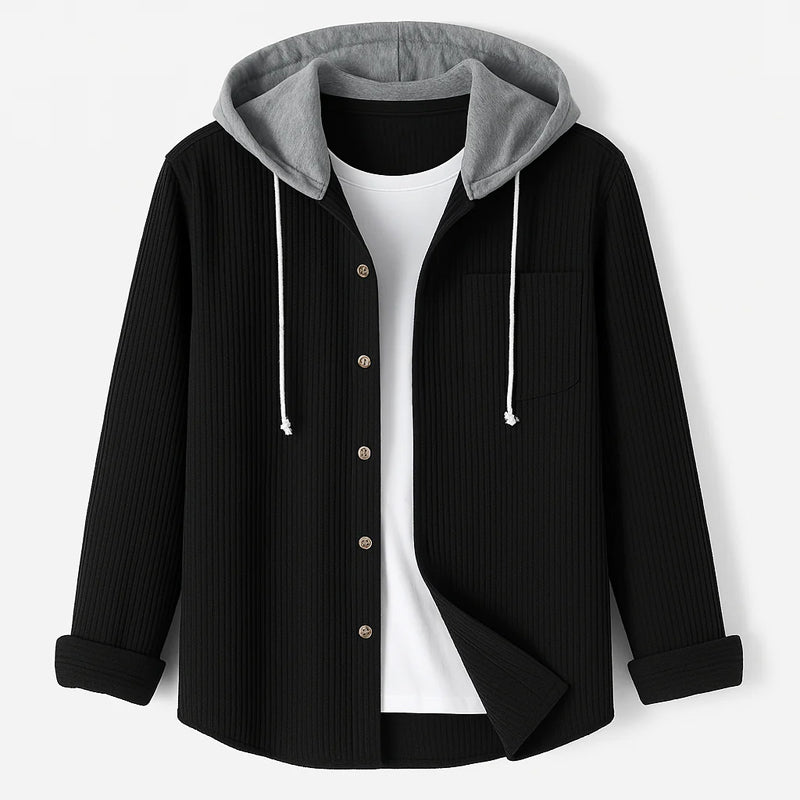 Herre Hætte Overshirt i Fløjl 4