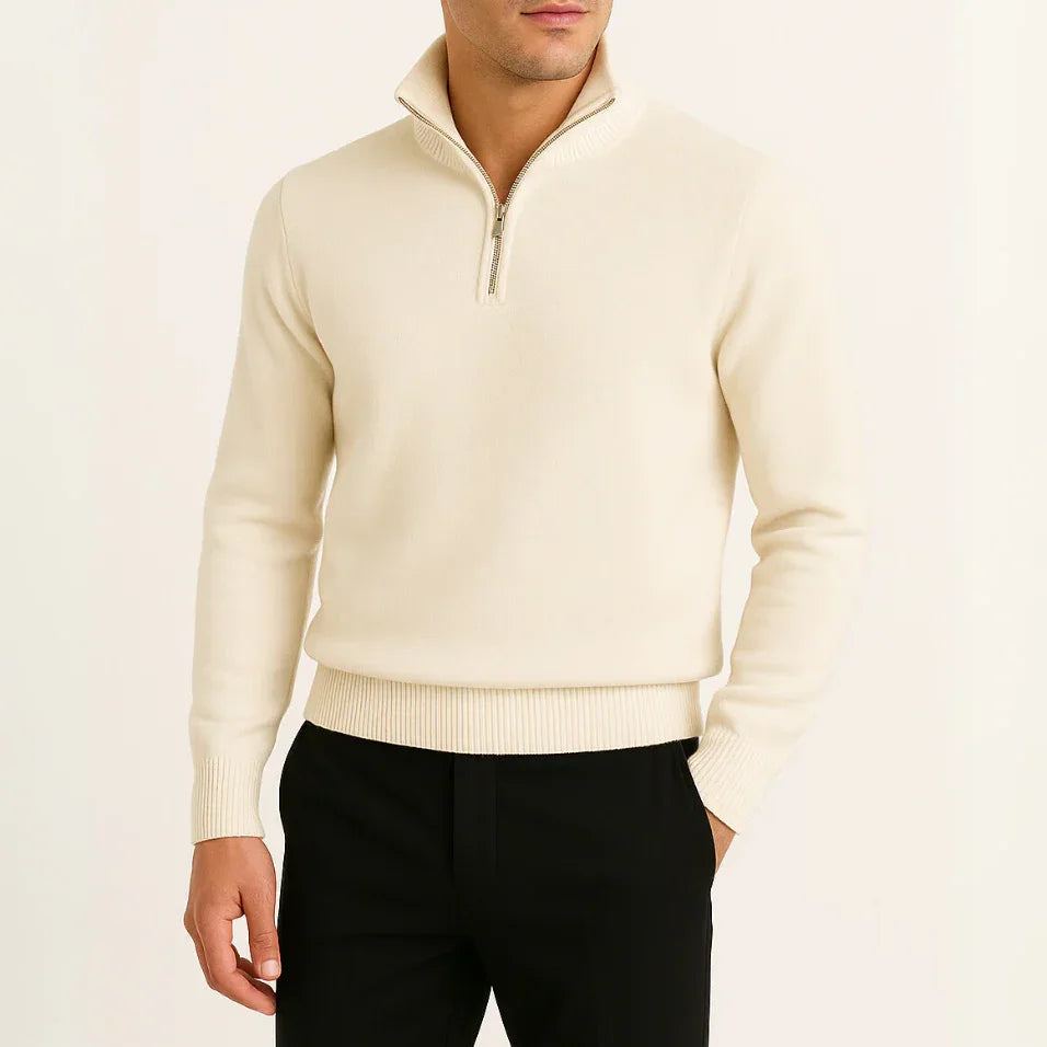 Herre Half-Zip Sweater Marineblå 5