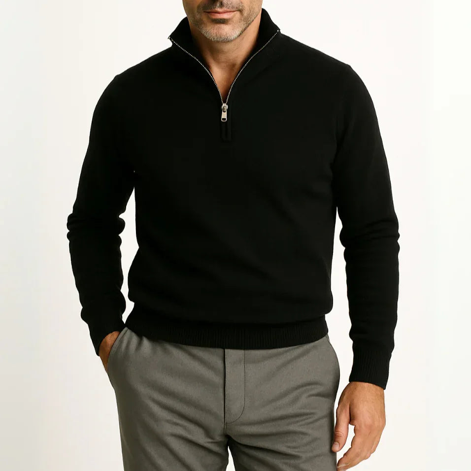 Herre Half-Zip Sweater Marineblå 8