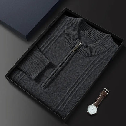 Herre Halv Lynlås Cardigan Casual 4