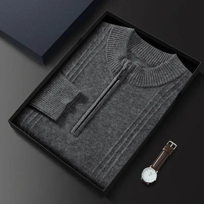 Herre Halv Lynlås Cardigan Casual 5