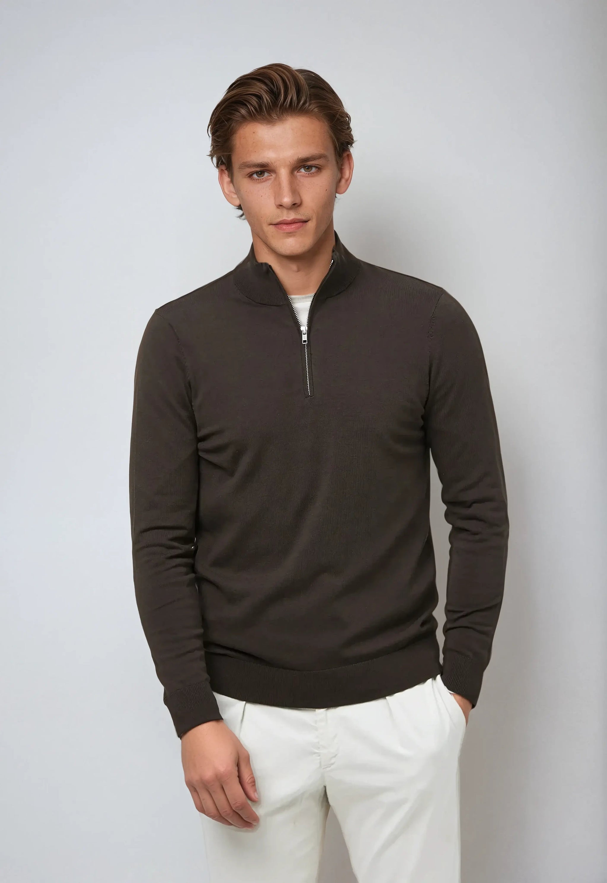Herre Halv Lynlås Sweatshirt Casual Stil til Hverdagsbrug 3