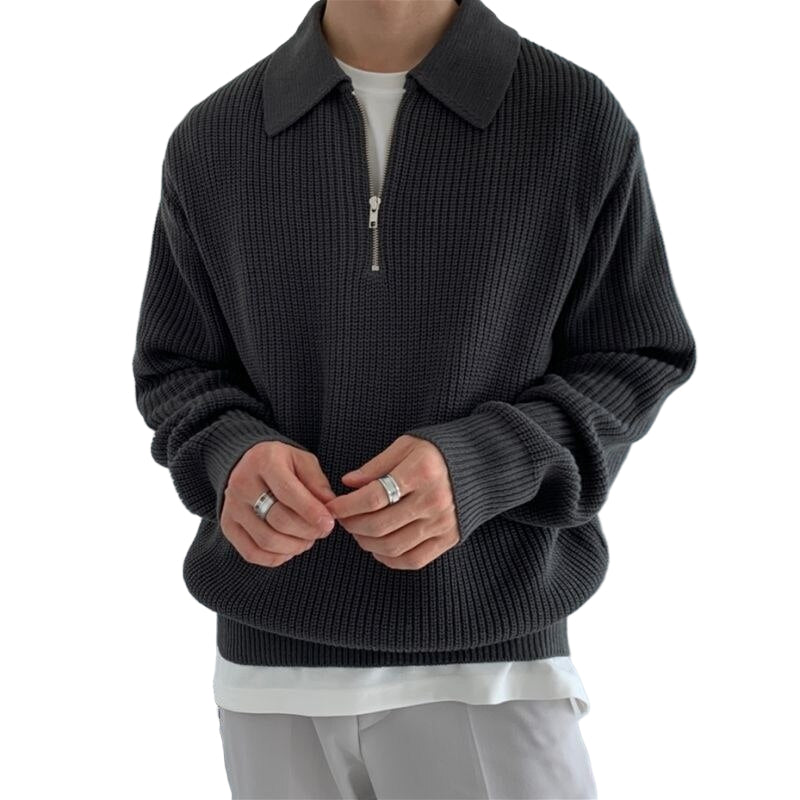 Herre Halv Zip Sweater Moderne Design 0
