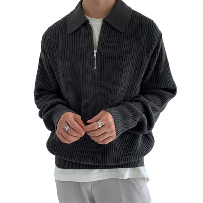 Herre Halv Zip Sweater Moderne Design 0