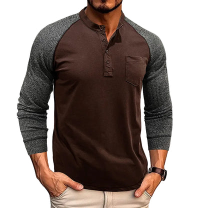 Herre Henley Skjorte i Dual Tone Stil 0
