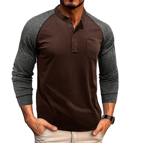 Herre Henley Skjorte i Dual Tone Stil 0
