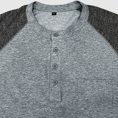 Herre Henley Skjorte i Dual Tone Stil 5