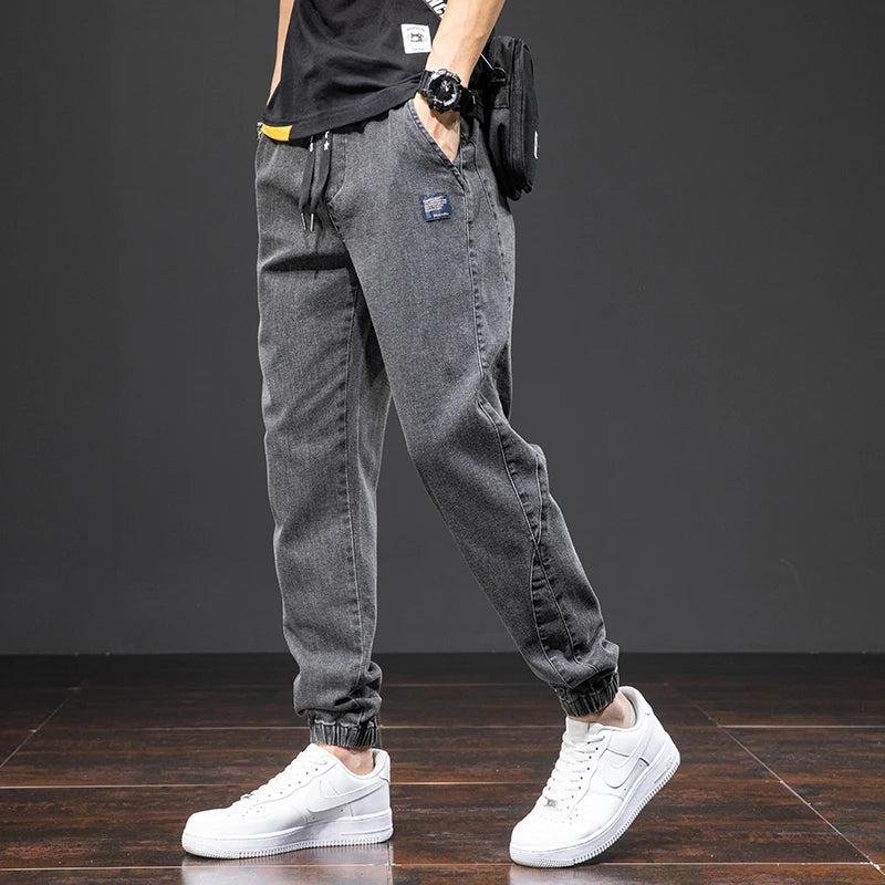 Herre Joggerbukser Tapered Denim Look 4