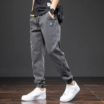 Herre Joggerbukser Tapered Denim Look 4