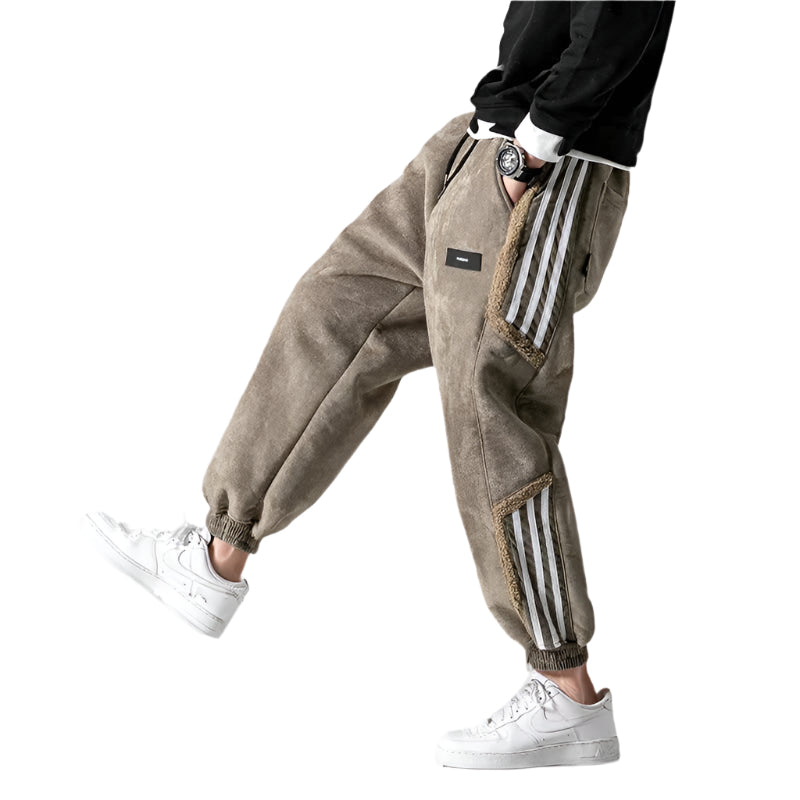 Herre Joggers Med Sidelinjer I Premium Bomuld 0