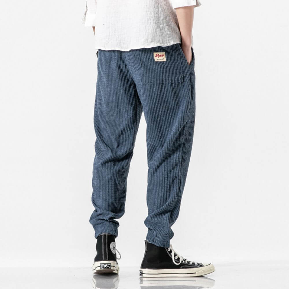Herre Joggingbukser Corduroy Justerbart Snoretræk Regular Fit 3