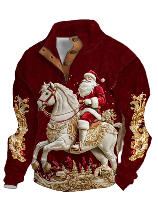 Herre Julesweater med Rideprint 0