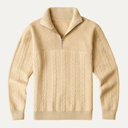 Herre Kabelstrik Halv Lynlås Jumper 1