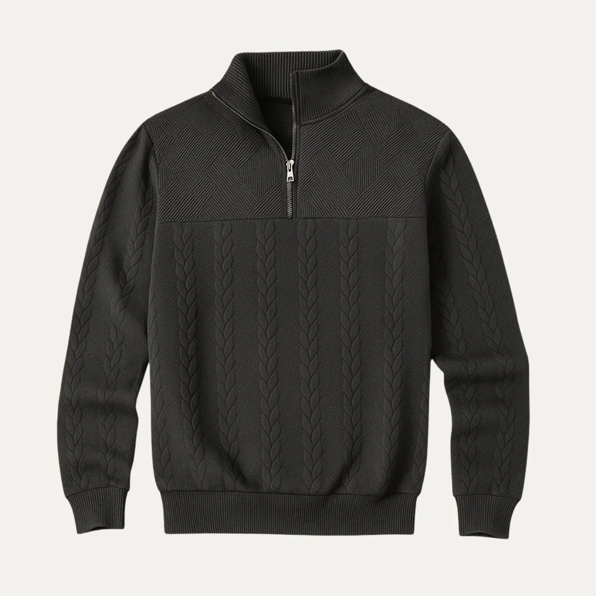 Herre Kabelstrik Halv Lynlås Jumper 2