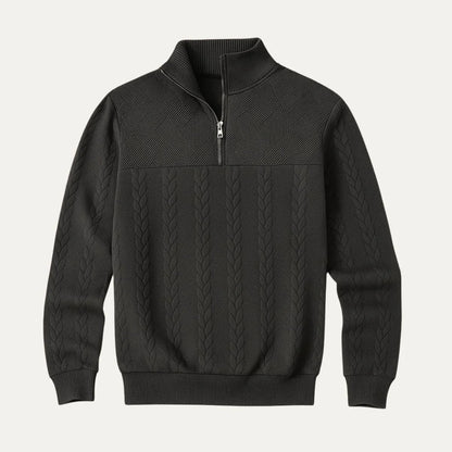 Herre Kabelstrik Halv Lynlås Jumper 2