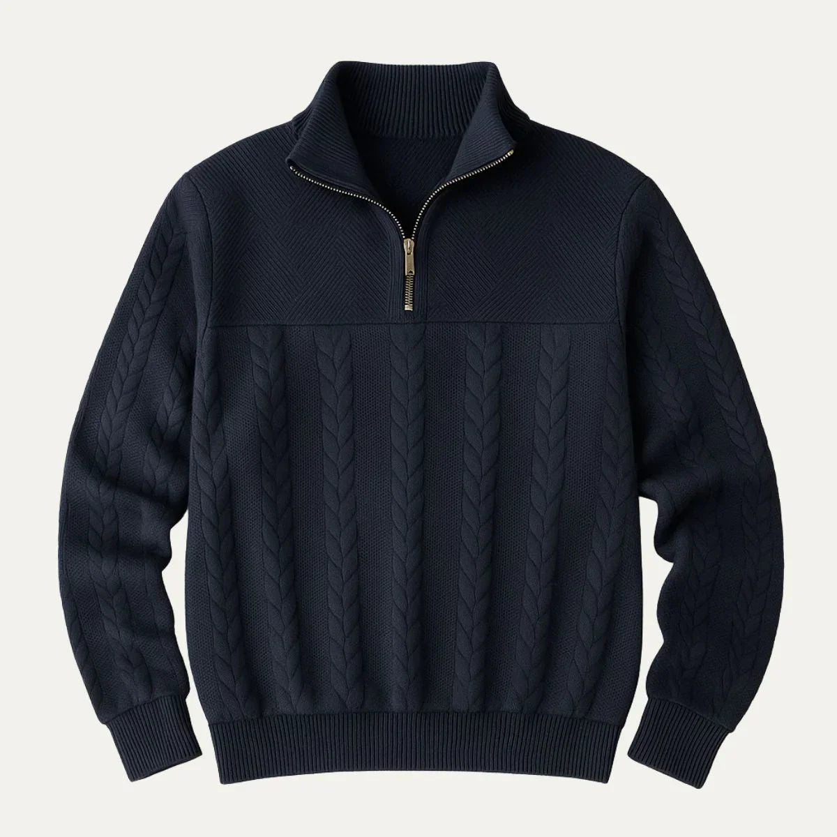 Herre Kabelstrik Halv Lynlås Jumper 3