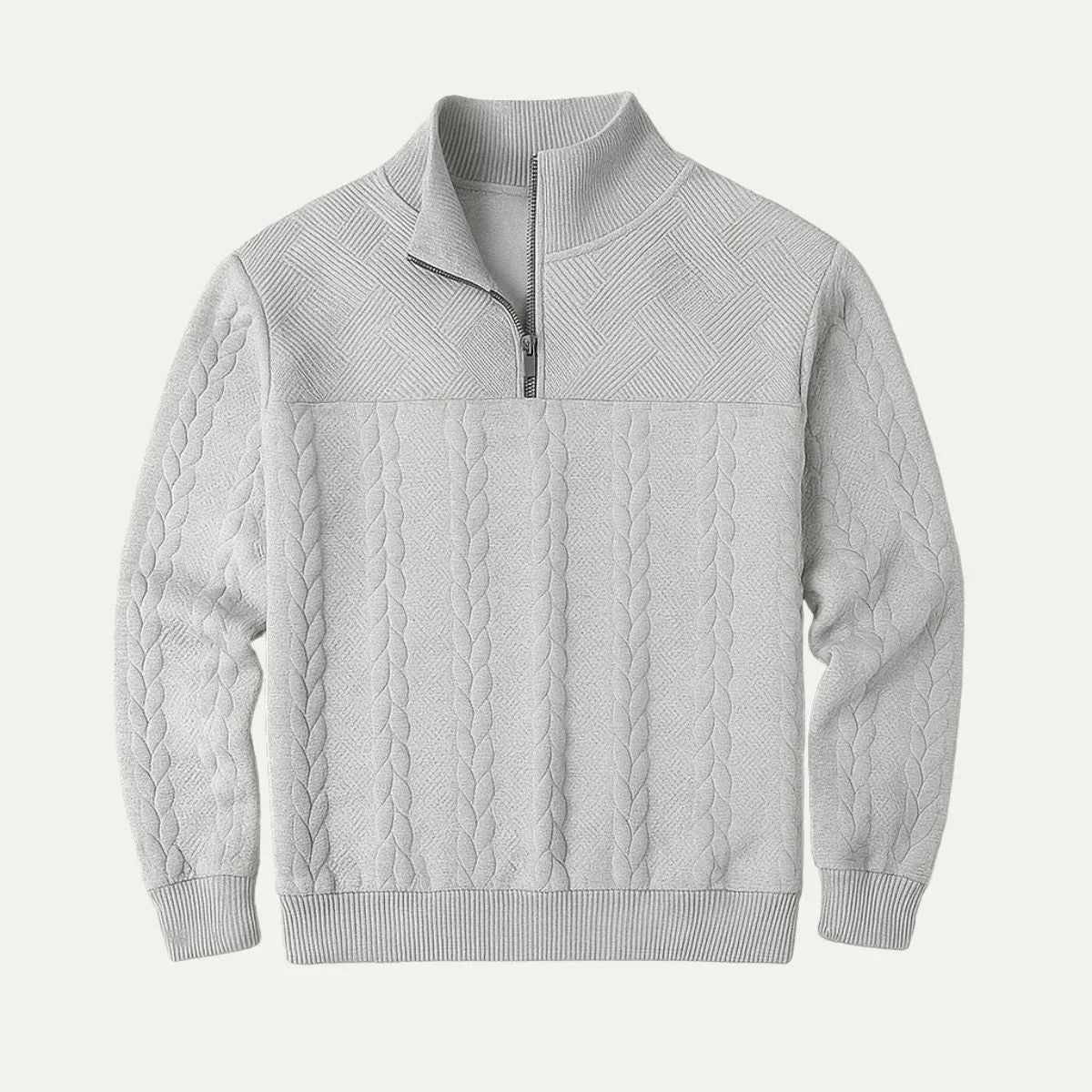 Herre Kabelstrik Halv Lynlås Jumper 4