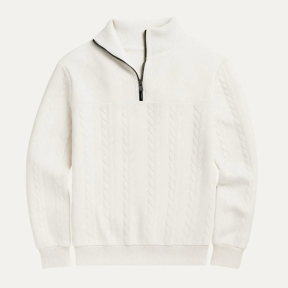 Herre Kabelstrik Halv Lynlås Jumper 5