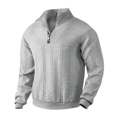 Herre Kabelstrik Halv Lynlås Jumper 9