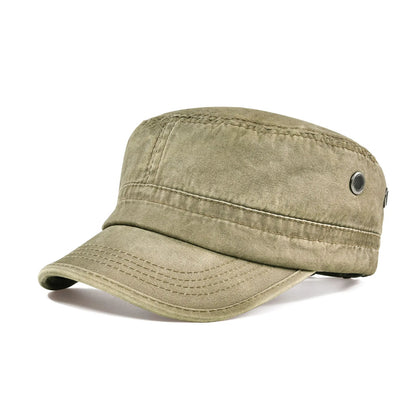 Herre Kasket Vintage Militærstil Justerbar 8