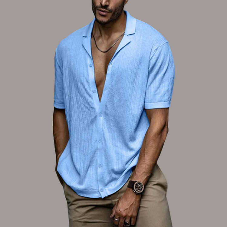 Herre Kortærmet Skjorte Klassisk Casual Stil 1