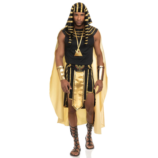 Herre Kostumesæt Ægyptisk Farao Cosplay 7 Dele 6